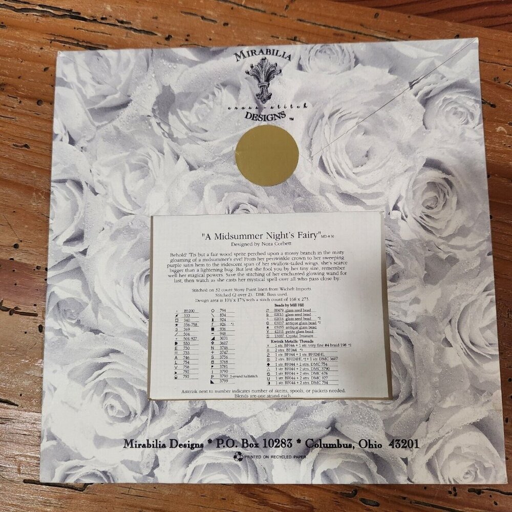 Mirabilia Cross Stitch Pattern NEW A‎ Midsummer Night's Fairy 1997 Sealed MD30 - Picture 3 of 4